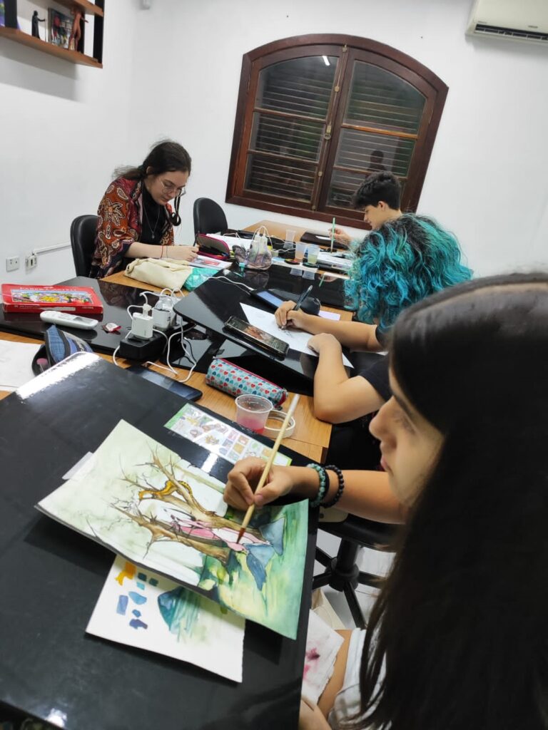 Aula do Curso de Desenho Tradicional