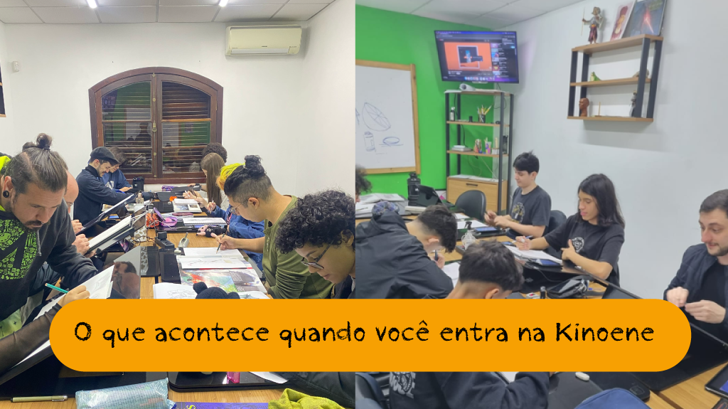 Um pouco do que é desenho para gente. Foto com nossos alunos de tradicional em seus desenhos.
